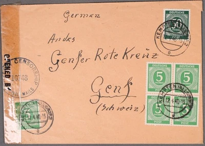 MayfairStamps Germany 1946 Kempten to Gent Switzerland Censored Cover cca_23731 - Image 1 of 2