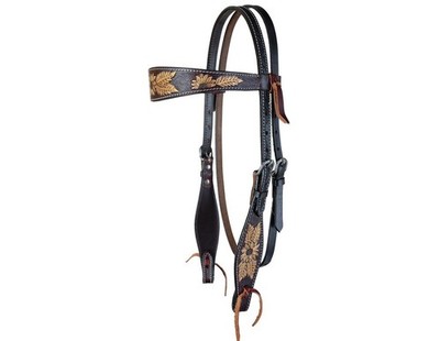 Circle Y Headstall Golden Sunflower Browband Chocolate 1016-12-SC