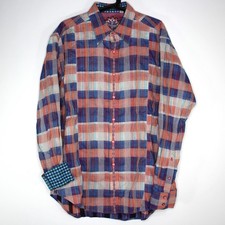 Robert Graham Mens Large Plaid Flip Cuff Button Up Shirt A1655