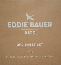 Eddie Bauer Kids 3 Piece Twin Sheet Set NWT Pink And White Stripe New