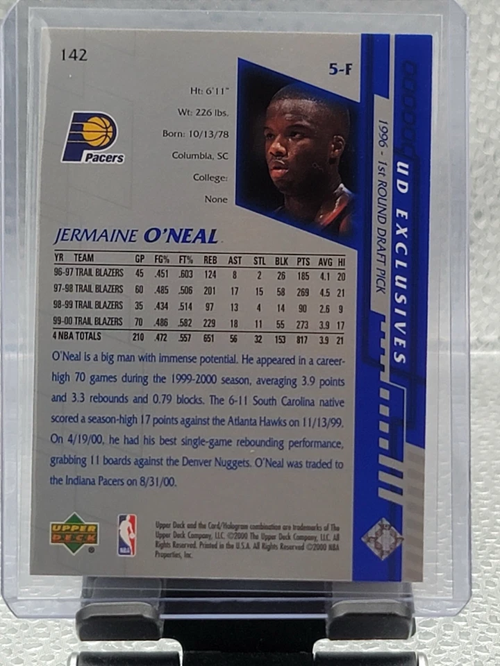 2000 UD Exclusives Jermaine O’Neal 305/500! - Image 2 of 2