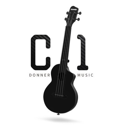 Donner C1 Konzertukulele 23 Zoll Carbonfaser Ukulele Set mit Premium Tasche