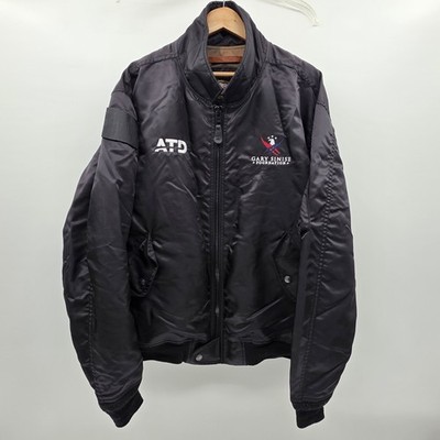 Cockpit USA Aviator Bomber Jacket Mens 2XL Black Gary Sinise Foundation RARE