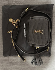 Saint Laurent Mini Black Quilted Crossbody Zi...