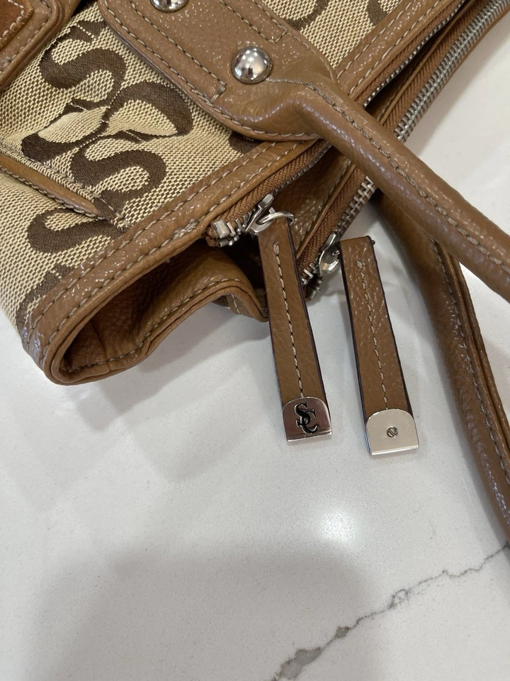 Bolso de Mano Sophia Caperelli Tostado Con Borde de Cuero Marrón Foto 4 de 4