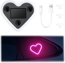 Led Car Interior Lights Heart-shaped Ambient Light For Windows Pack Of 1 Pink