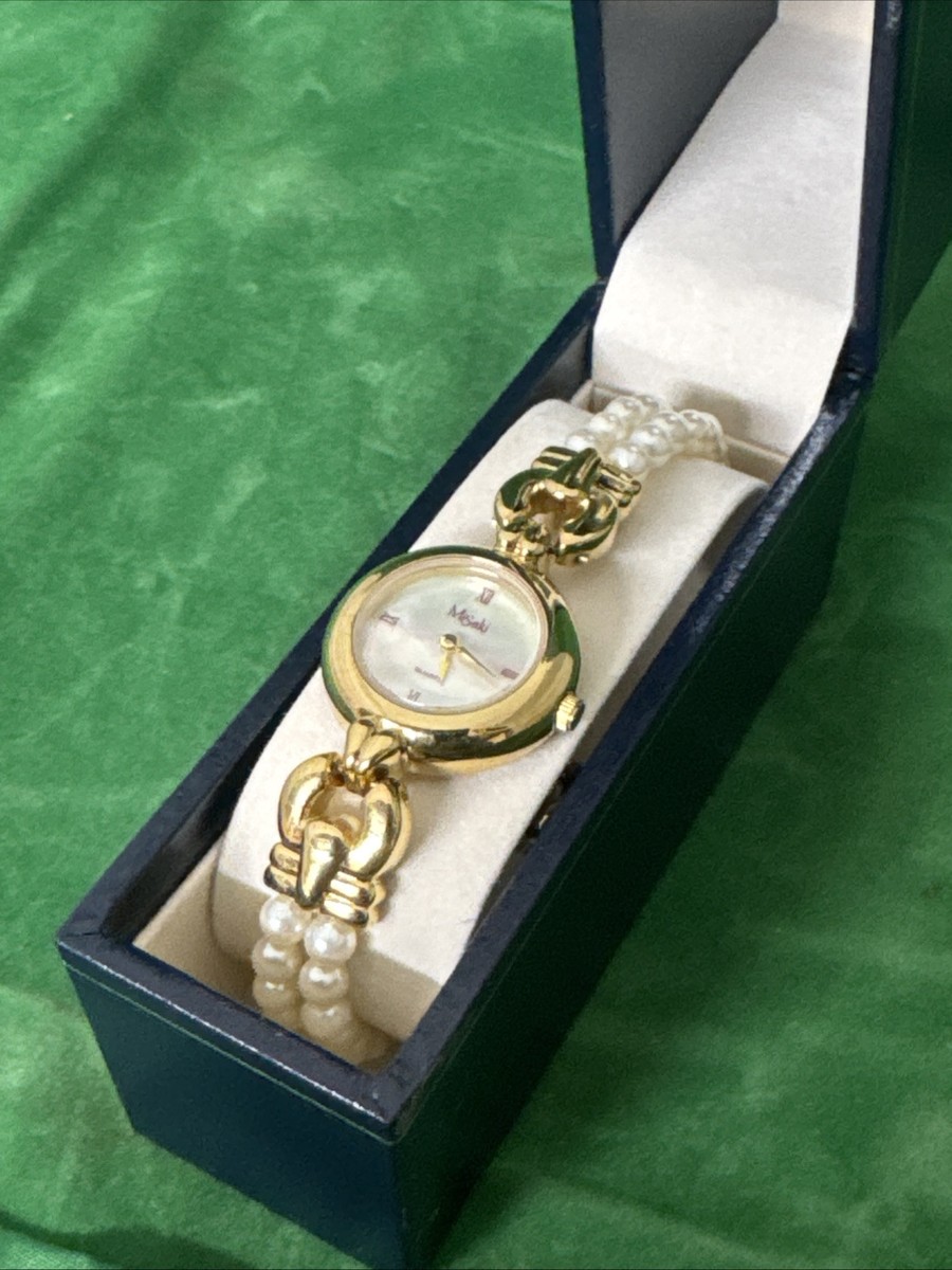 Vintage Misaki pearl watch with mother of pearl face Misaki Natural Mother of Pearl Dial ⤳ Swiss quartz movement  main image 2