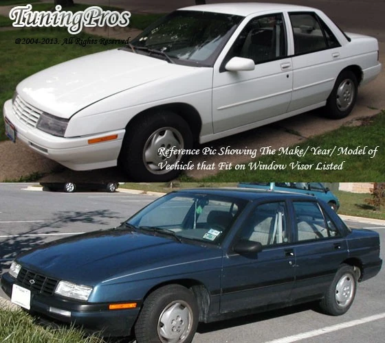 Juego de 4 viseras protectoras de lluvia para ventana de humo para Chevrolet Córcega 1988-1996 Foto 4 de 4