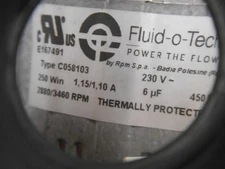 FLUID-O-TECH Vane Pump MOTOR  C058103 230V