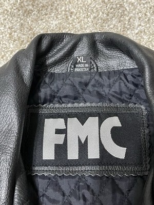 Vintage Y2K FMC Leather Jacket Womens XL /Men's M Black Motorcycle