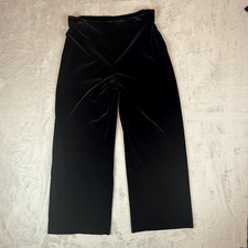 Alex Evenings Dress Pants Womens XL Black Velour Wide Leg Pull On Formal Event