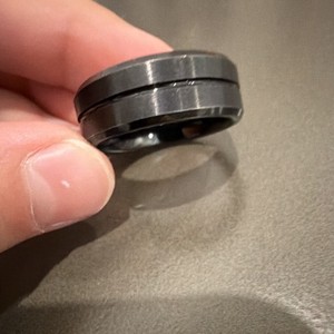 Black Carbide Band Ring Size 8, 8mm Width, No Stone, Round Shape