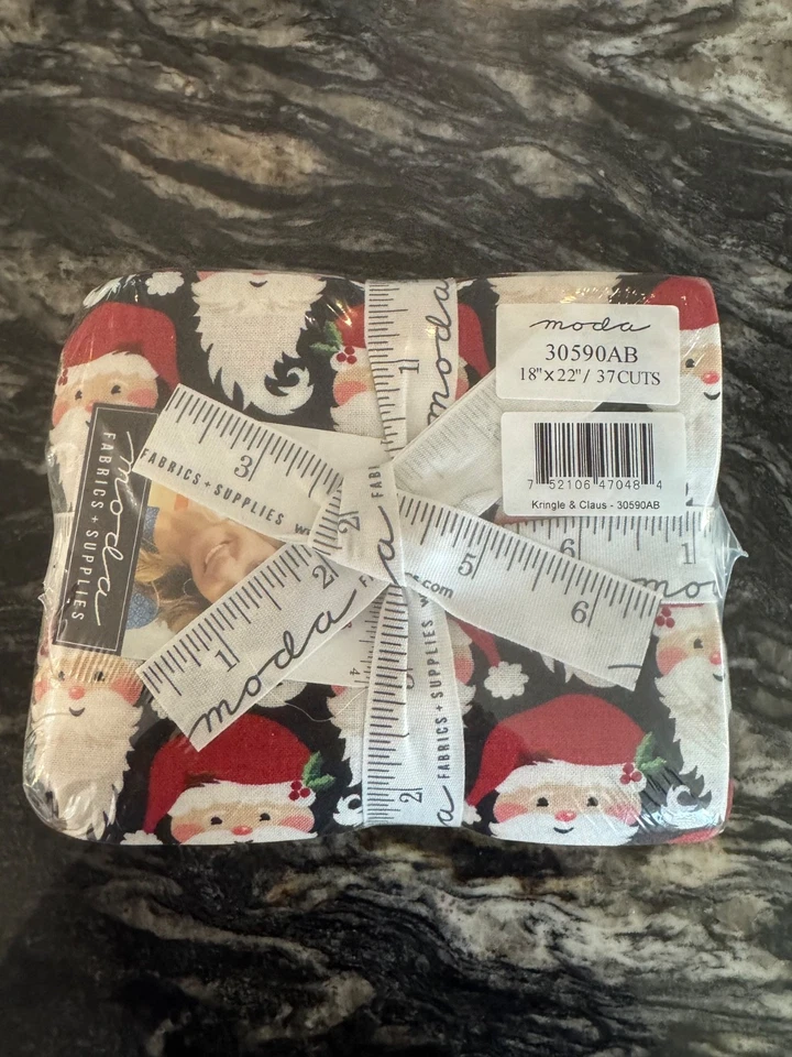 Moda Basicgrey Kringle & Claus FQB 37 pc OOP RARE HTF quilting cotton - Image 2 of 4