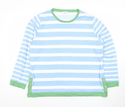 Isle Damen T-Shirt blau gestreift Langarm Baumwolle Größe L
