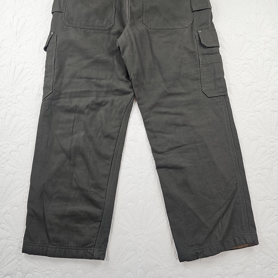 Duluth Trading Company Gray Fleece Lined Straight Leg Cargo Pants Size 38 x 30