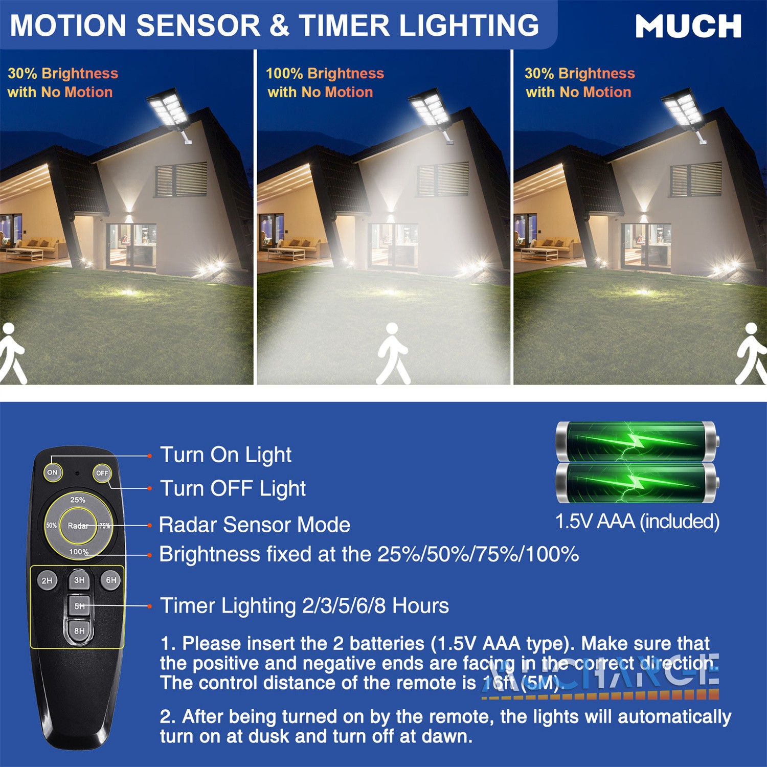 7000W Street Lamps Motion Sensor Dusk To Dawn Super Bright Solar Lights Outdoor