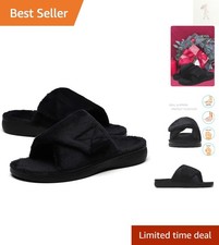 Women's Plantar Fasciitis Fuzzy House Orthopedic Adjustable Slippers With Arc...