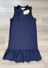 Michael Kors Navy Floral Lace Shift Tank Dress Size P $110