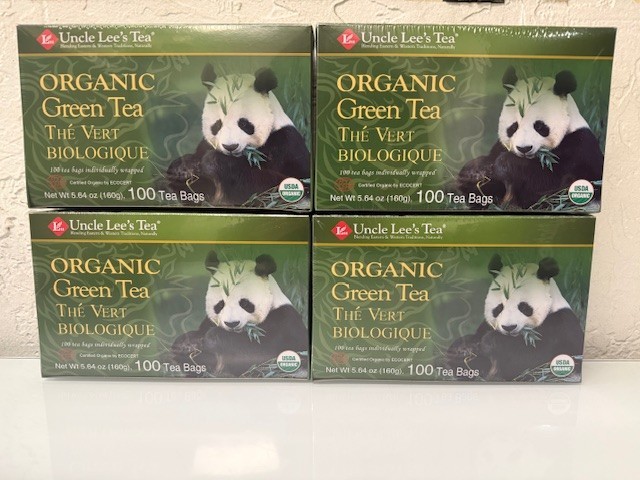 Organic Green Tea  100 Tea Bags Each, 4 Packs (400 In Total)