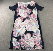 Fenn Wright Manson Dress Womens UK 16 Navy Floral Knee Length Short Sleeve