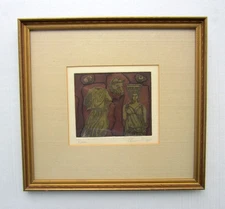 Eleanor Rappe (American, 1931-2021) Colored Etching Print "Ruins" Signed 17/25