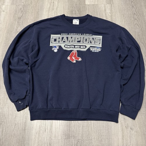 Vintage Boston Red Sox 2004 League Champions World Series Sweatshirt sz XL Navy - Picture 1 of 8