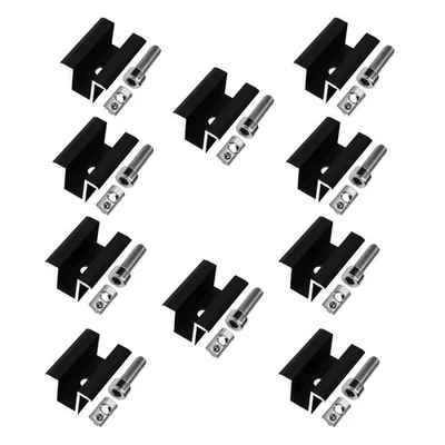 10x Mittelklemme Photovoltaik / Schwarz 30mm Höhe / Montage Module / Sunex