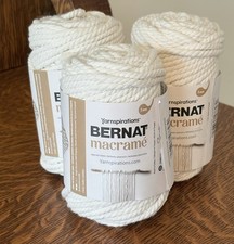 Bernat Macrame Yarn Natural 66001 Lot of 3 NEW NIP