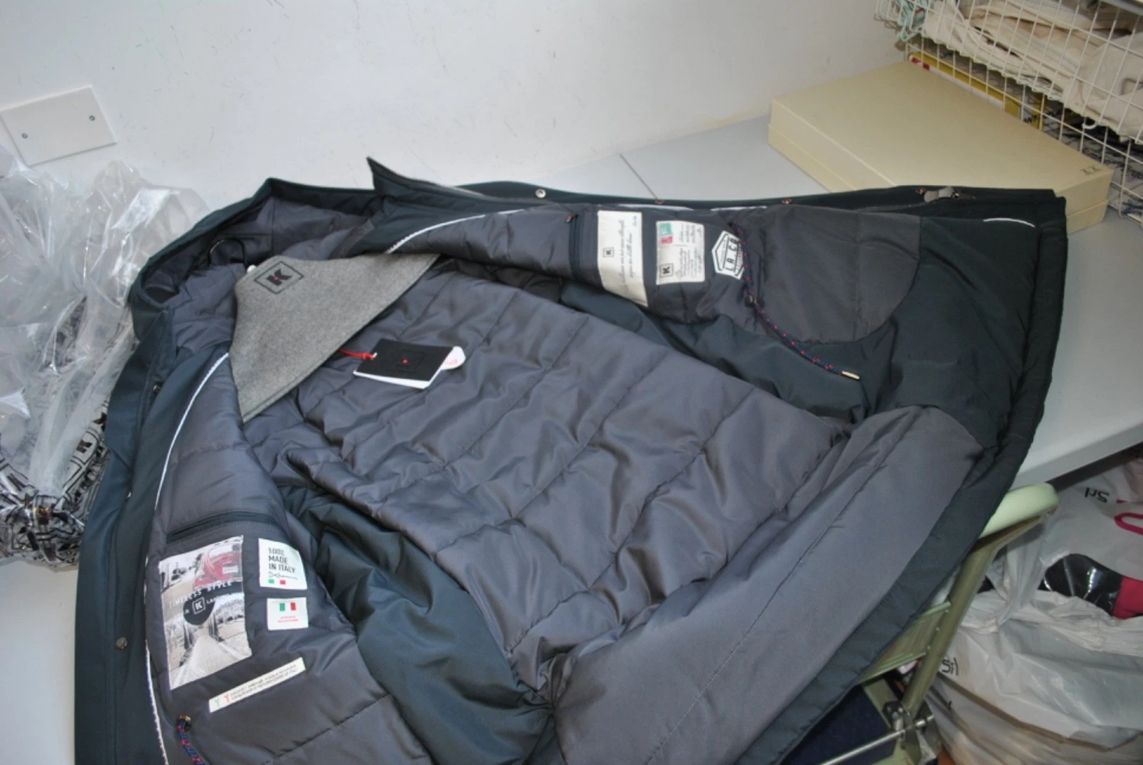 KIRED BY KITON NAPLES WARM PADDED COAT 1450.00 POSTER. SZ 50 BLU - product detail image 8