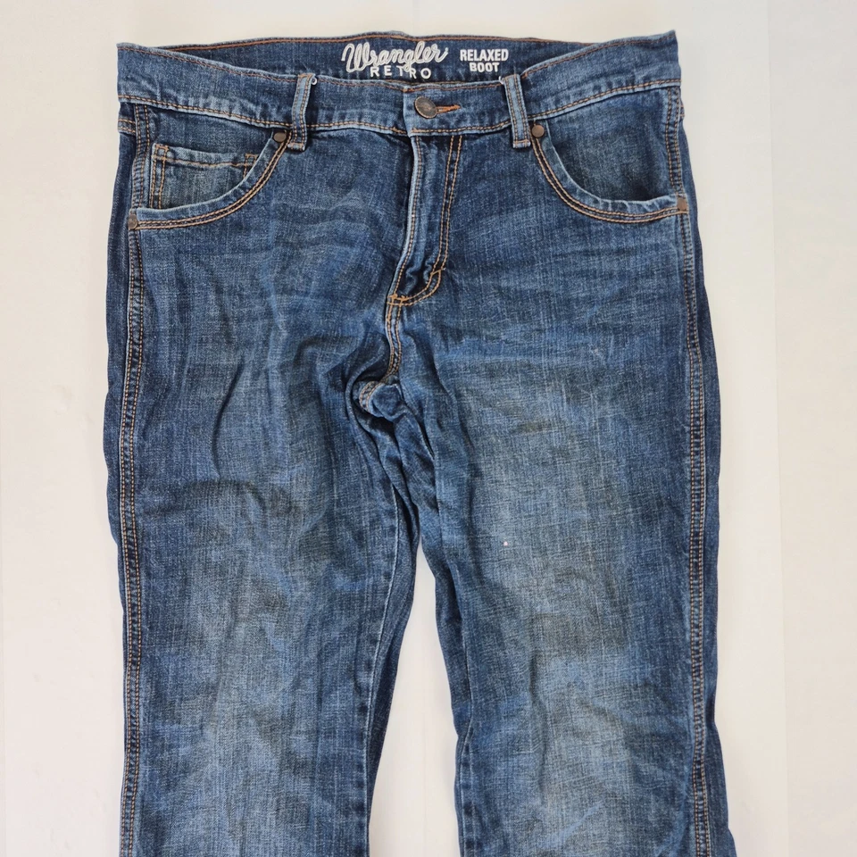 WRANGLER JEANS W33 L32 AZUL BOOTCUT PARA HOMBRE CREMALLERA MOSCA - Imagen 2 de 4