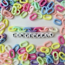 Neon Colored Acrylic Plastic Chain Links Pieces 14mm x 9mm