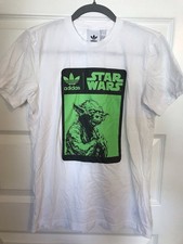 Adidas Originals x Star Wars Yoda Box Logo T Shirt Small White Green RARE
