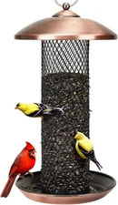 Kingsyard Mesh Tube Bird Feeders for Outdoors Hanging All Metal Wild Bird Feed U