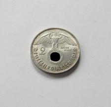 DRITTES REICH: 2 Reichsmark 1938 B "HINDENBURG", J. 366, pr&auml;gefrisch/fast stgl