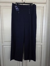 Chaps Perfectly Polished Wide Leg Trousers Pants Women's 12 Navy Nautical