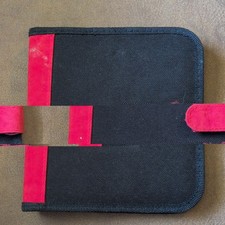Black/Red Nylon Zippered CD Carry Case/Wallet Media Storage w/ Disc Sleeves