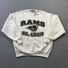 Vtg 90s St Louis Rams Jerzees Crewneck Sweatshirt Large NWT Deadstock USA Made