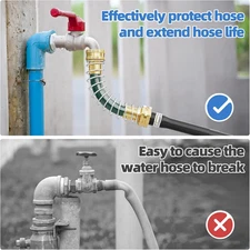 Garden Hose Extension Adapter, 2 Pack Kink Protector with Coil Spring + 6 Rub...