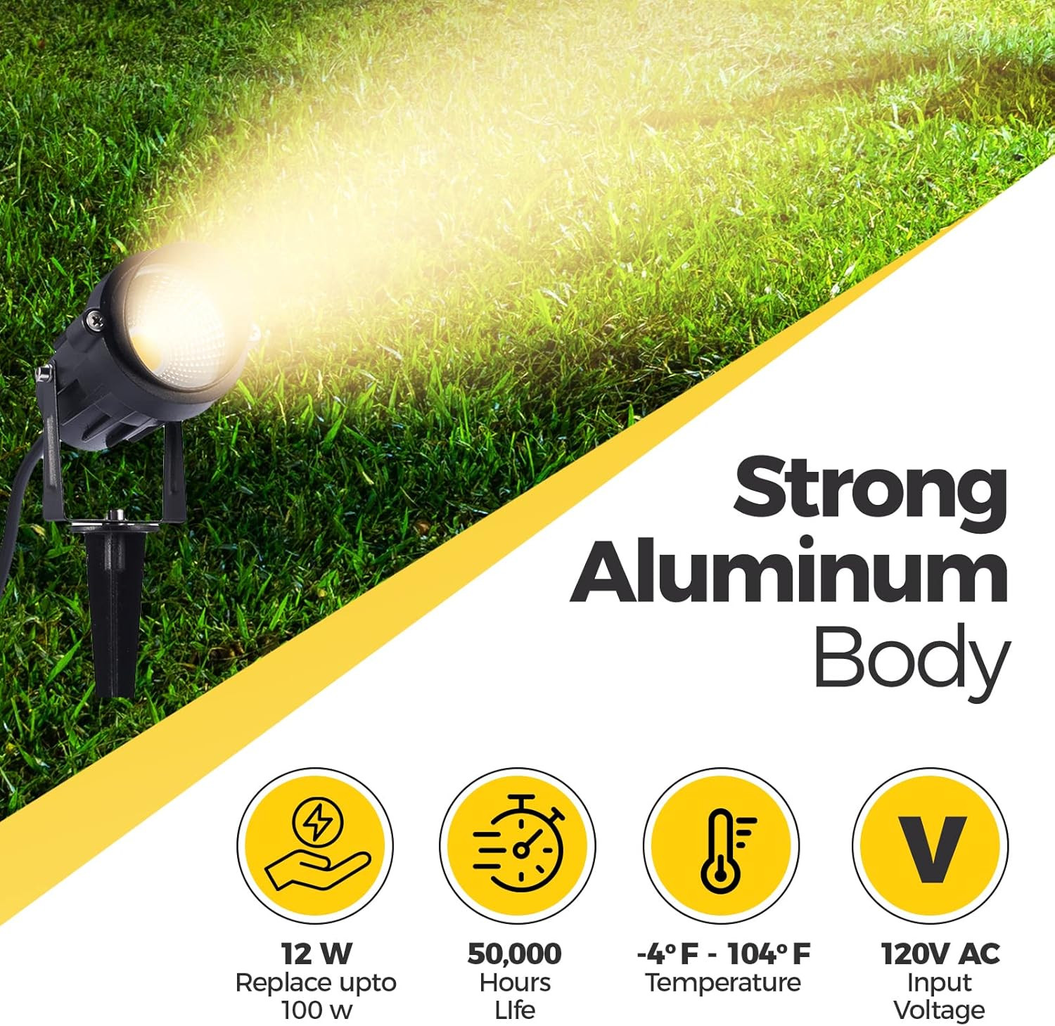 Outdoor Landscape Lighting 10W,120V Ac,Warm White Waterproof LED Landscape Light