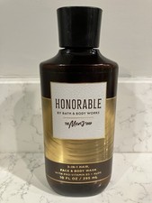 Bath Body Works HONORABLE FOR MEN 3-in-1 Hair Face Body Wash Shower Gel 10 oz