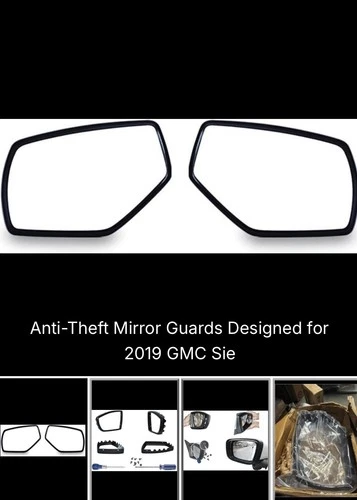 Anti-theft Side Mirror Guards Fit GMC Sierra 1500 Limited, Sierra 1500 2014-2019