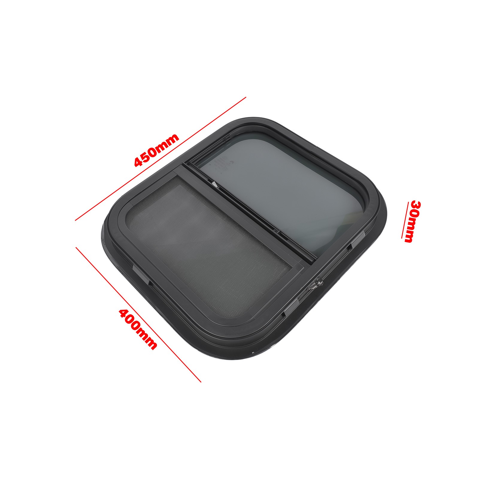 New Vertical RV Window 14" W x 16" H Tinted Sliding + Net Screen and Trim Ring