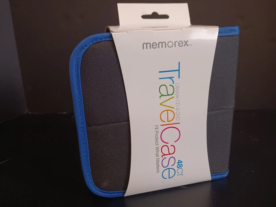 Estuche de viaje Memorex 48 unidades LifeStyle soporte para CD y DVD azul y negro estuche con cremallera Foto 3 de 4