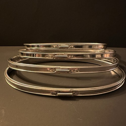 Lot of 4 Vintage Metal Spring Tension Oval Embroidery Hoop Cork Lined 9 x 5" Set - Picture 6 of 6