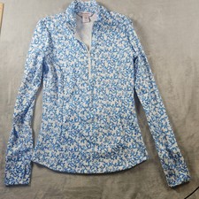 Tommy Bahama XS Coral Reef maglia tennis golf manica lunga 1/4 zip UPF 50