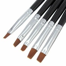5 pcs Brushes UV Gel Brush Nail Painting Drawing Liner Flat Nail Art Display