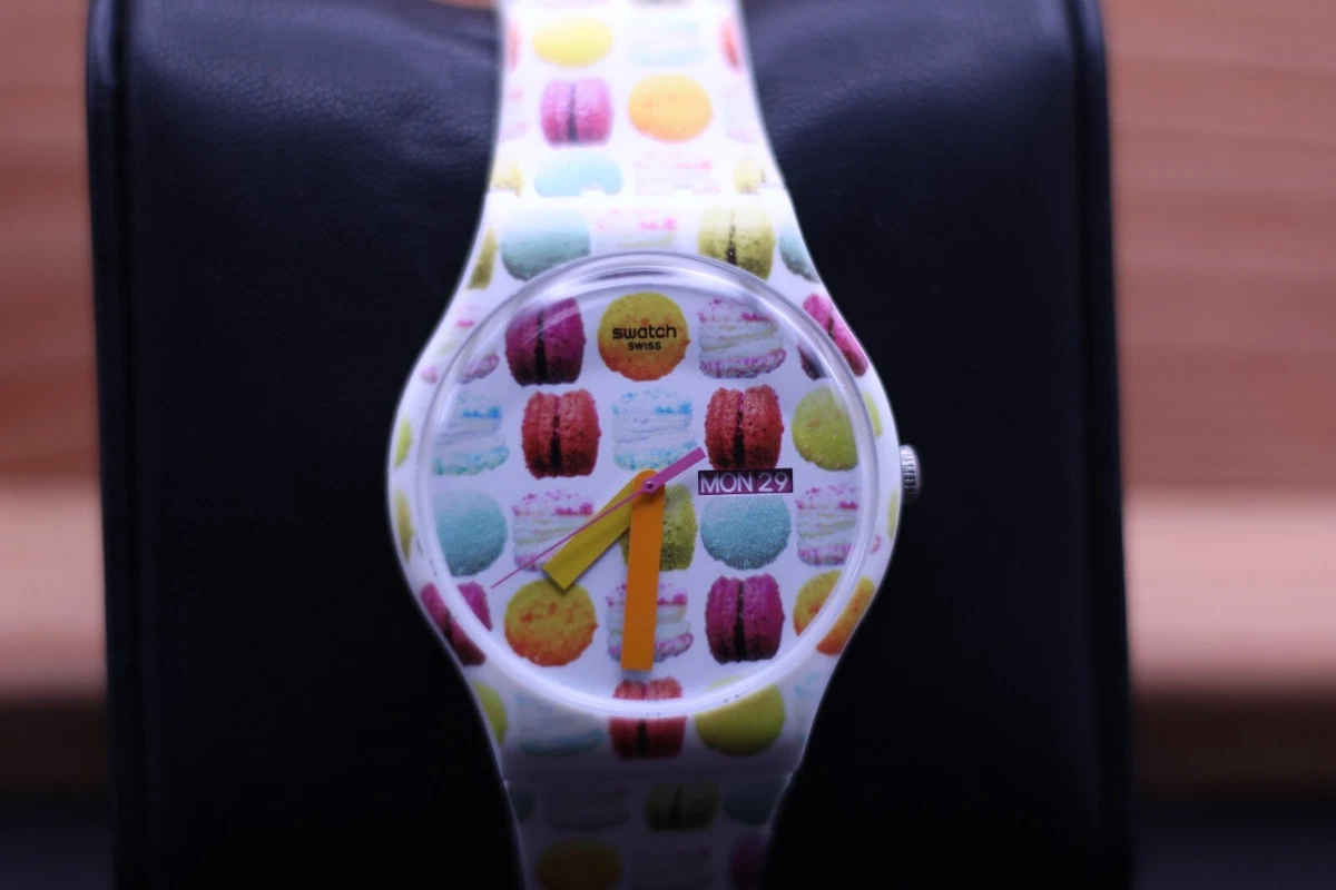 SWATCH AG 2013 SWEET EXPLOSION MACAROON WRIST WATCH 40.8mm RUNS GM