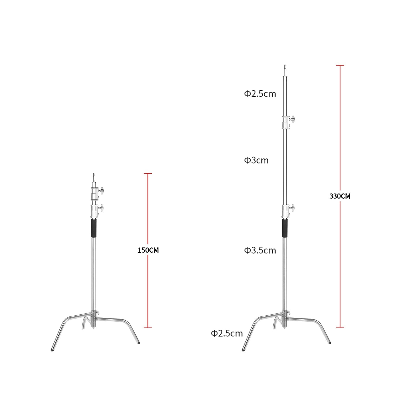 Soonpho 2 Packs Heavy Duty C-Stand Kit,Stainless Steel Photography Light Stan...