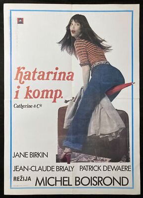 Original Vintage Movie Poster Catherine & Co Jane Birkin Boisrond Erotic 1975