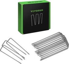 VIVOSUN 6 "  100Pack Garden Stakes, Galvanized Steel Landscape Stapes 11 Gauge